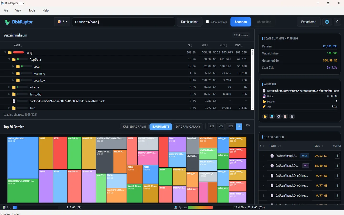 DiskRaptor duplicate files finder