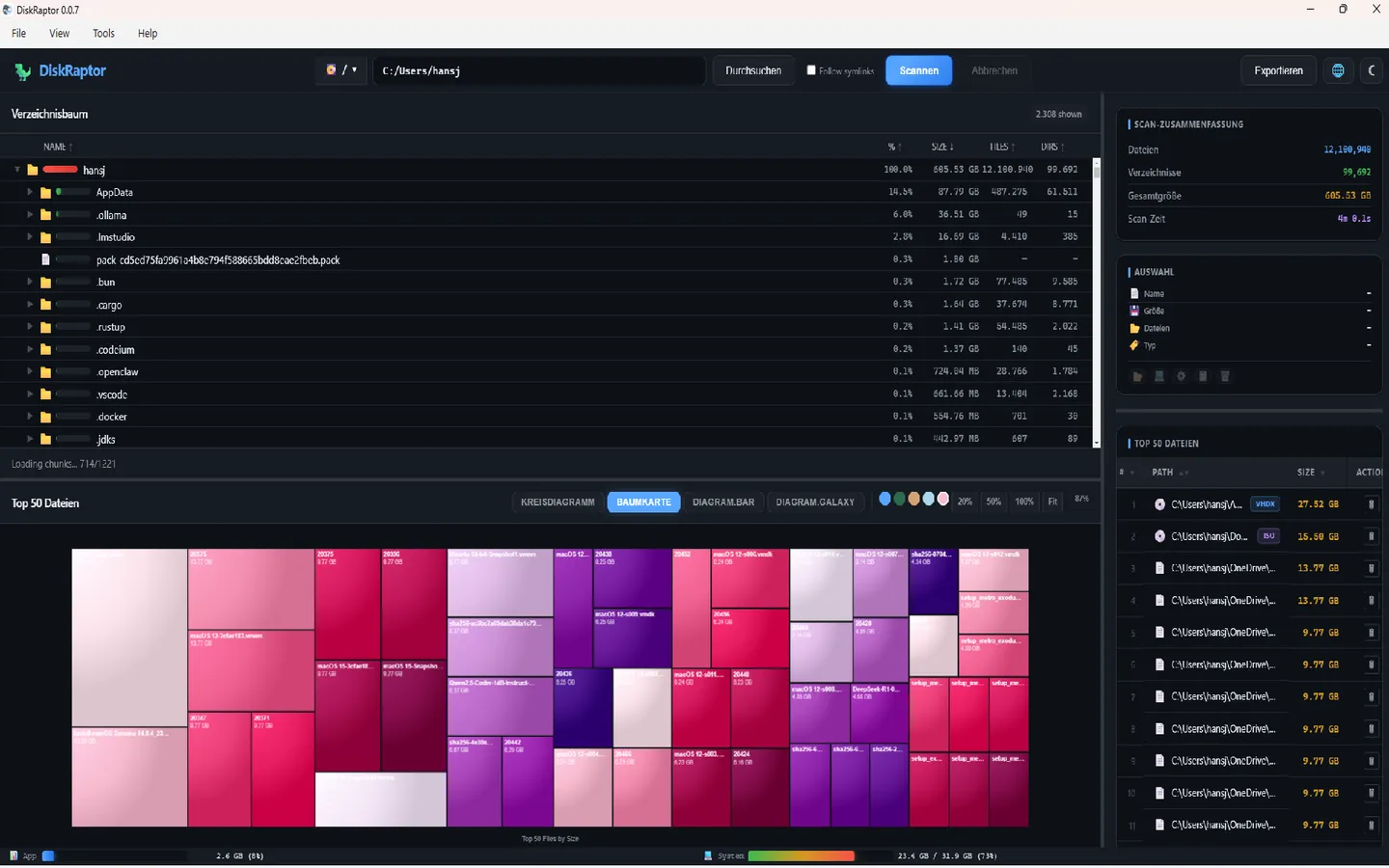 DiskRaptor cleanup tools and galaxy view